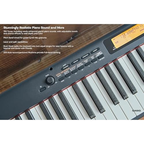 Casio CDP-S360 Slim 88-Key Weighted Digital Piano | Portable, Lightweight & Compact | 700 Tones, 200 Rhythms | Songwriting tools | USB-MIDI