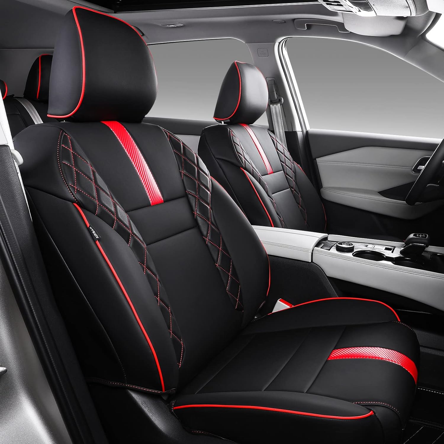 Xipoo Fit 2021-2023 Nissan Rogue Seat Covers Front and Back PU Leather Car Seat Covers for 2021 2022 2023 Nissan Rogue Accessories（2021-2023 Regular