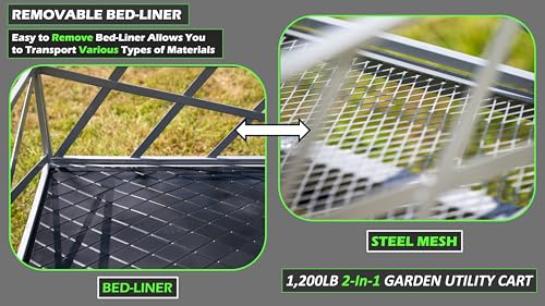Yard Commander - 400LB Heavy Duty Tow Behind ATV Trailer Steel Dump Cart - 10-Cubic Feet Capacity - Garden Utility Trailer