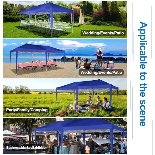 COBIZI 10x10 Pop up Canopy Tent Protable Canopy Tent with 4 Sidewalls Waterproof Commercial Instant Shelter for Parties, Wedding
