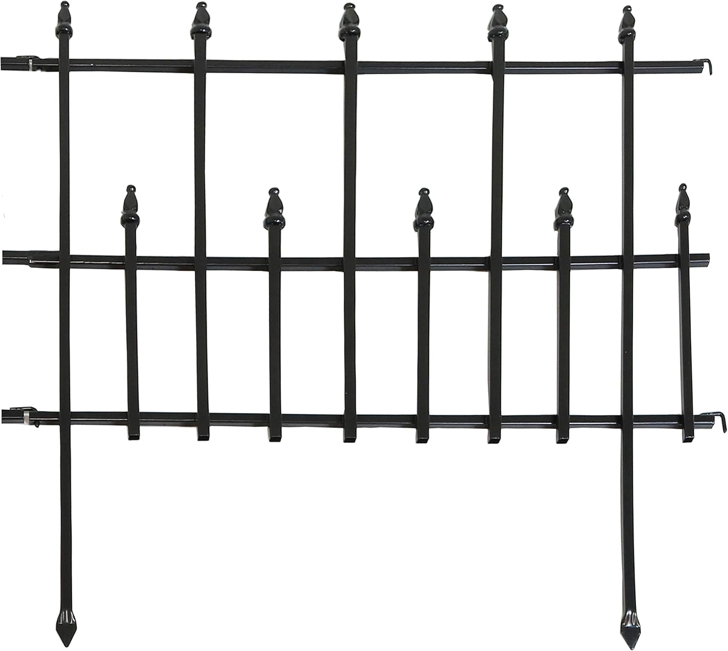 Sunnydaze 5-Piece Cambridge Decorative Metal Garden Fence Panel Set - Steel Border Garden and Landscape Fencing - 24-Inch Wide x 28-Inch Tall Each