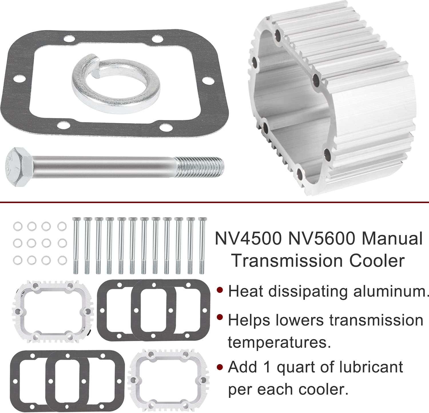 Manual Transmission Coolers Kit PTO For GM/Dodge NV4500 NV5600 G56, For Ford ZF 5 ZF6 Transmissions