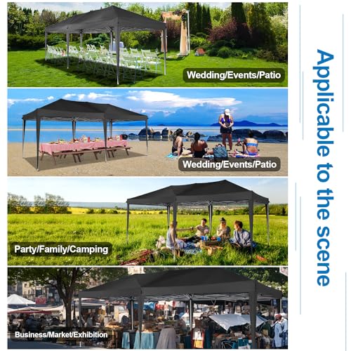 COBIZI 10x10 Pop up Canopy Tent Protable Canopy Tent with 4 Sidewalls Waterproof Commercial Instant Shelter for Parties, Wedding