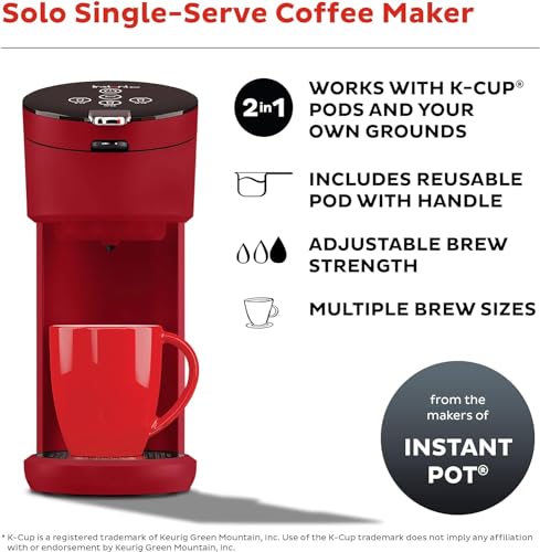 Instant Solo Single Serve Coffee Maker, From the Makers of Instant Pot, K-Cup Pod Compatible Coffee Brewer