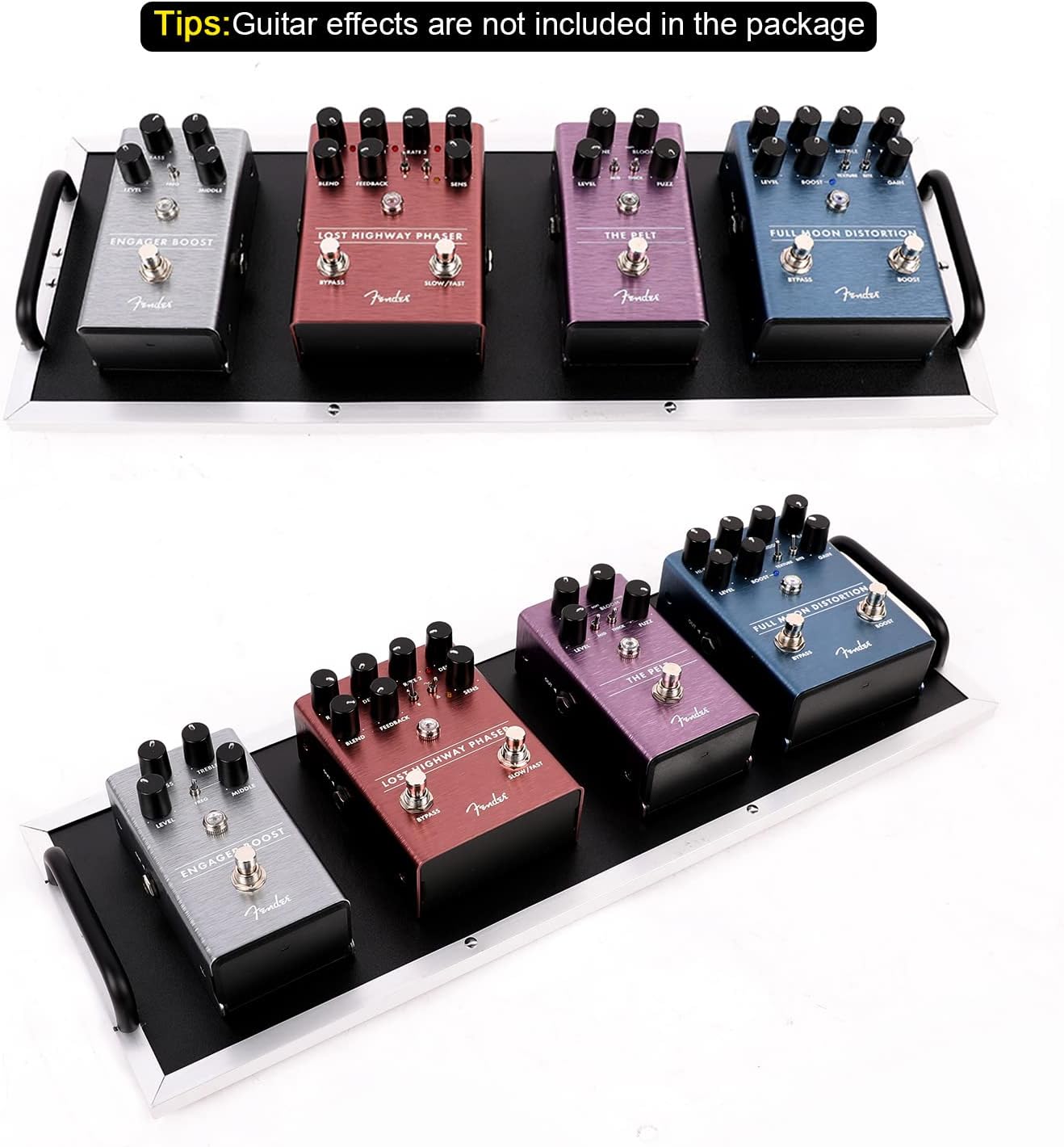 Ghost Fire Guitar Pedal Board Aluminum Alloy Effect Pedalboard with Carry Bag,V series (V-BABY MAX（Deluxe Edition）)