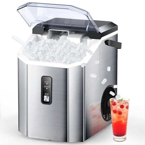 Joy Pebble Nugget Ice Maker, 10,000pcs/33lbs/Day, Portable Handheld Nugget Ice Maker Machine with Handle, Ice Makers Countertop Self-Cleaning