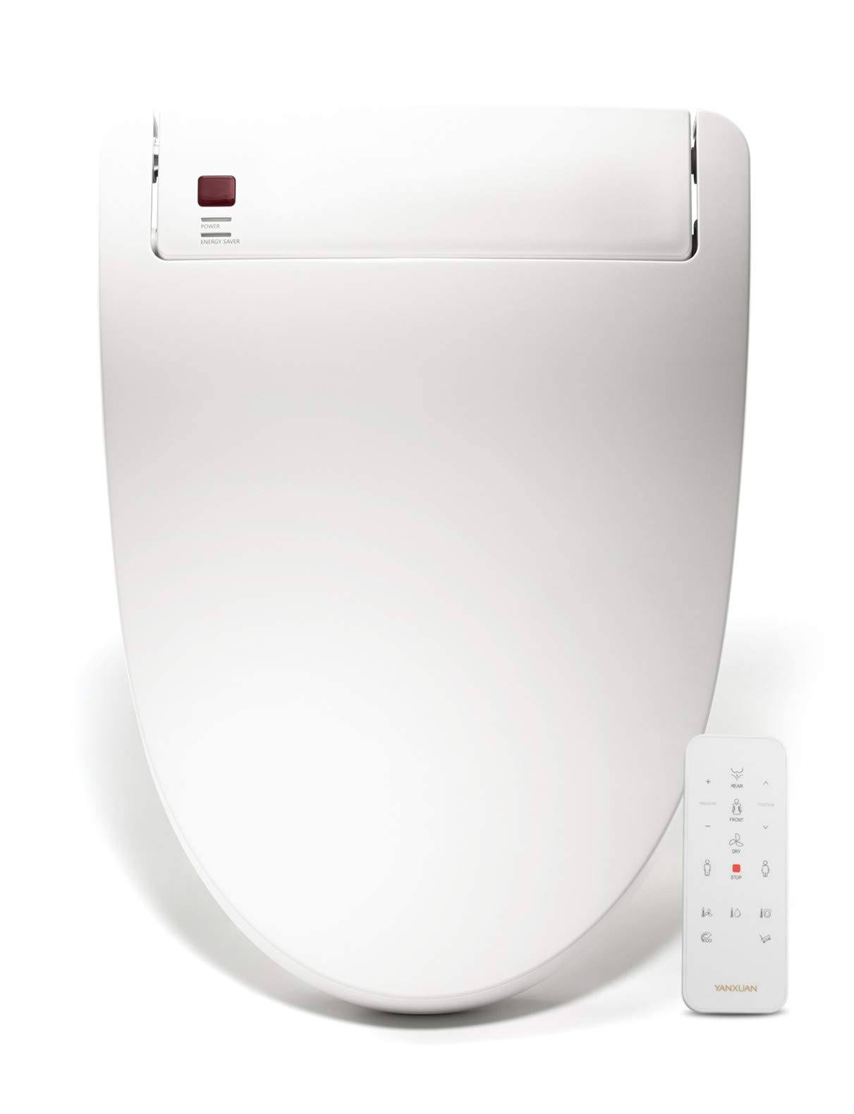 Yanxuan Bidet Toilet Seat with Self Cleaning Stainless Nozzle, Bidet with Heated Seat and Temperature Controlled Wash, Warm Air