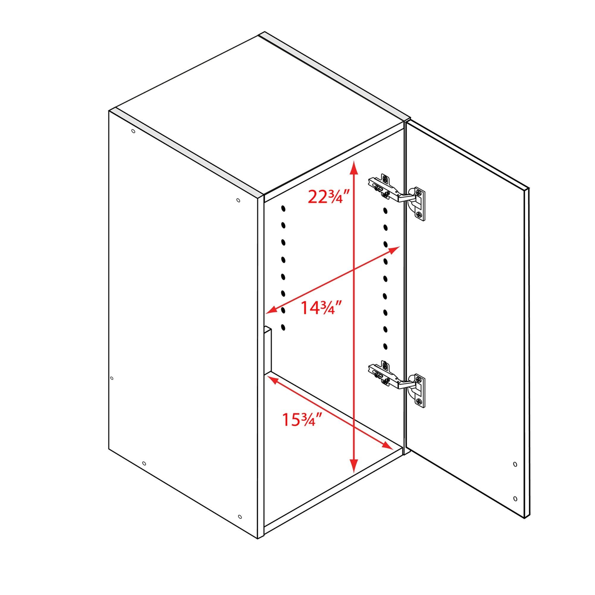 Prepac Elite Black 16 in. Stackable Wall Cabinet