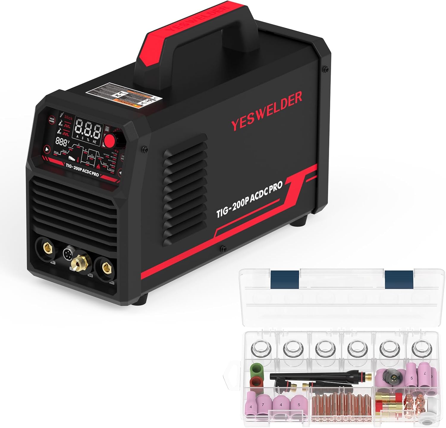 YESWELDER 200A AC/DC Aluminum Tig Welder with Pulse Large LED Display