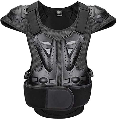 Adults Motorcycle Body Armour Chest Back Spine Protector Guard Vest,Protective Gear for Bike Motocross Skiing Snowboarding Black