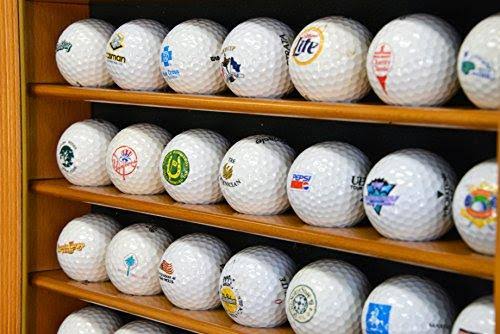 49 Golf Ball Display Case Cabinet Wall Rack Holder w/98% UV Protection Lockable -Oak