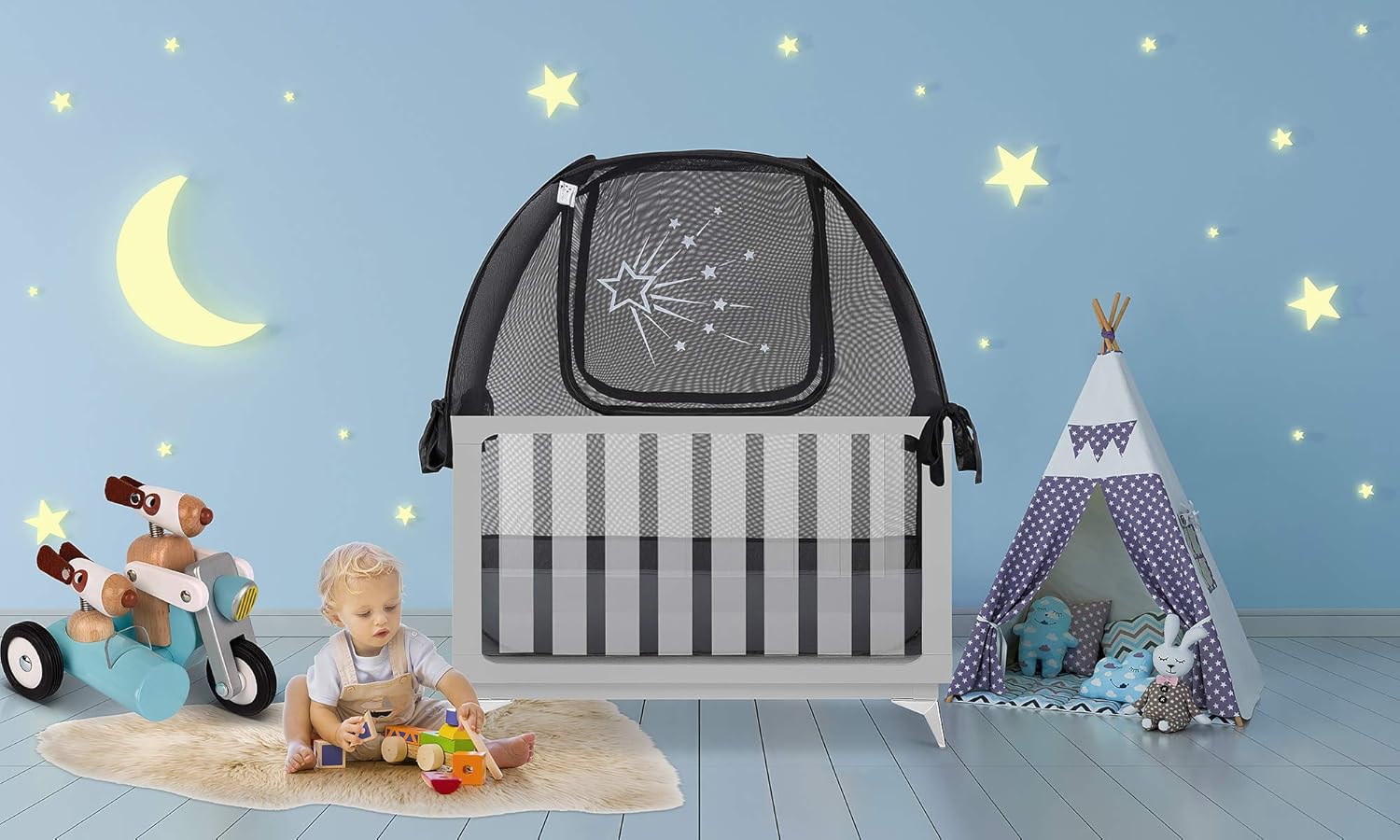 Aussie Cot Net - Twin Pack 2 Popup Baby Crib Tents - Premium Net Cover Crib Tent to Keep Baby from Climbing Out - See Through Crib Netting
