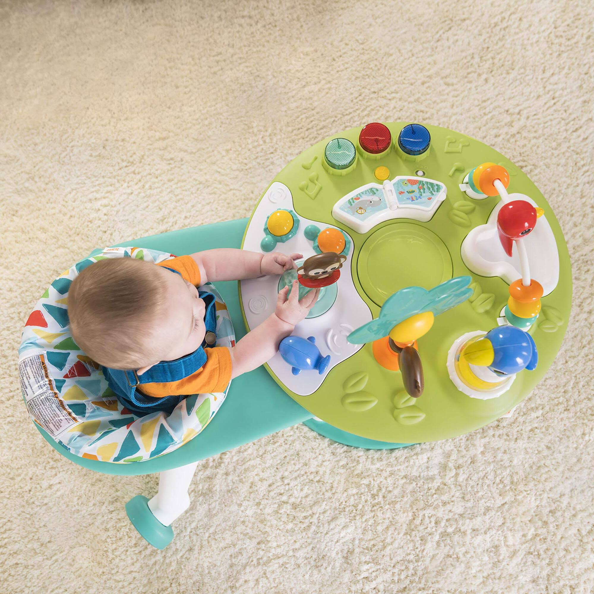 Bright Starts Around We Go 2-in-1 Walk-Around Activity Center u0026 Table, Tropic Cool