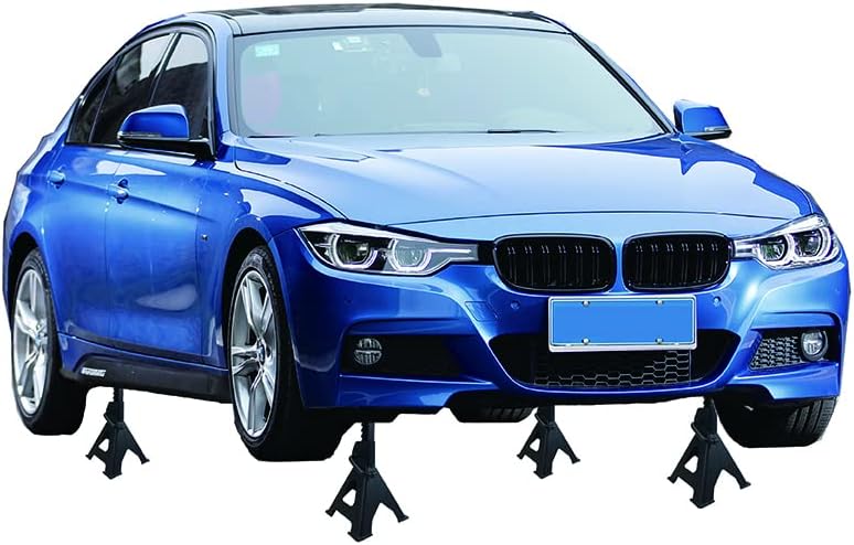 Donext Jack Stand 6 Ton Capacity Steel, Self-Locking Lifting Design Heavy Duty Jack Stands for Auto Vehicle Truck SUV, 1 Pair, Black