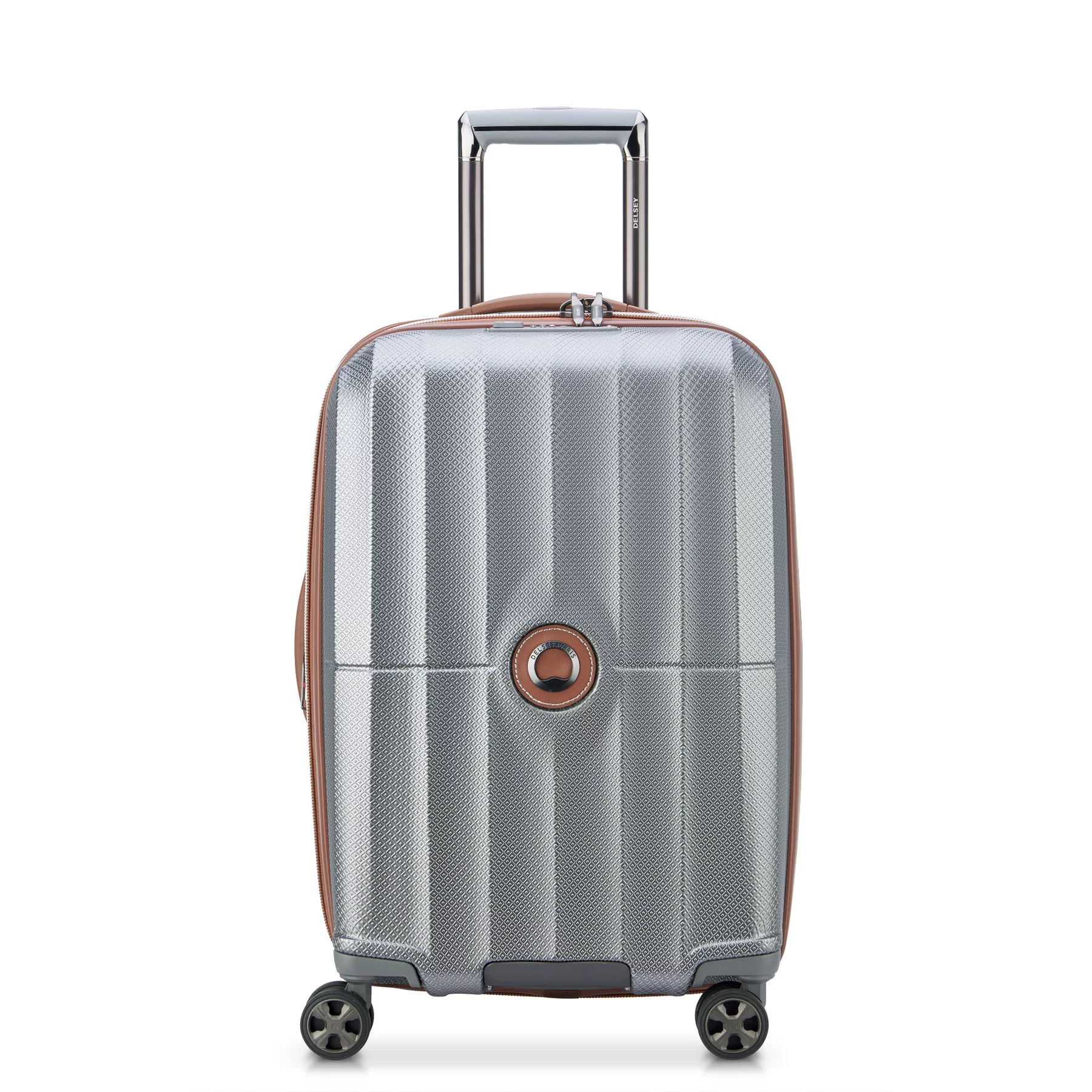 DELSEY PARIS St Tropez 21" Hardside Spinner Carry-On Luggage, Platinum - Curated Treasures Market