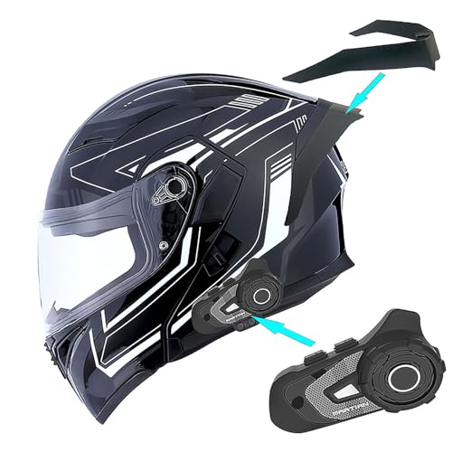 1Storm Motorcycle Modular Full Face Helmet Flip up Dual Visor Sun Shield: HB89