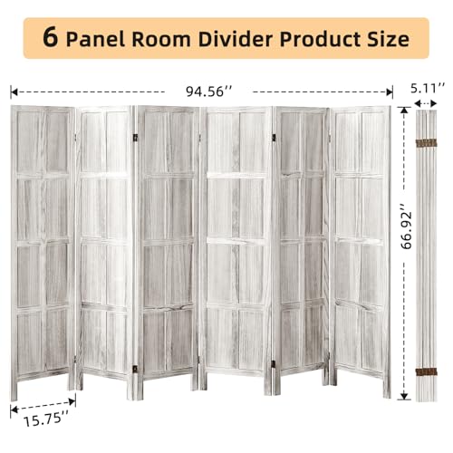 4 Panel Room Divider, 5.6 FT Folding Privacy Screen Room Divider, Partition Divider for Room Separation, Room Partition Separator