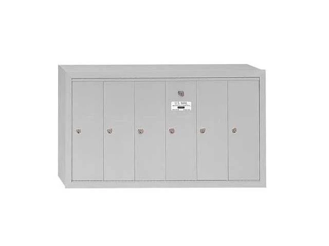 Salsbury Industries 3506ASU Vertical Mailbox - 6 Doors - Aluminum - Surface Mounted - USPS Access