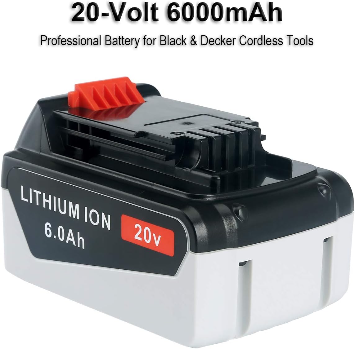 Biswaye 2Pack 20V MAX 6.0Ah Battery Replacement for Black & Decker 20-Volt Max Lithium Battery LBXR20 LB2X3020-OPE LBXR2020-OPE LB20 LBX20 LBX4020