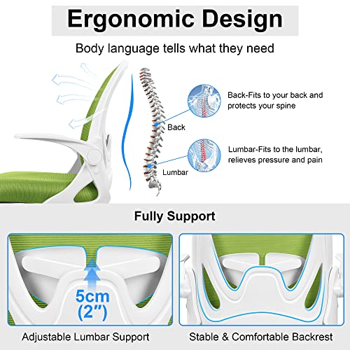 Primy Drafting Chair Tall Office Chair with Flip-up Armrests Executive Ergonomic Computer Standing Desk Chair with Lumbar Support and Adjustable