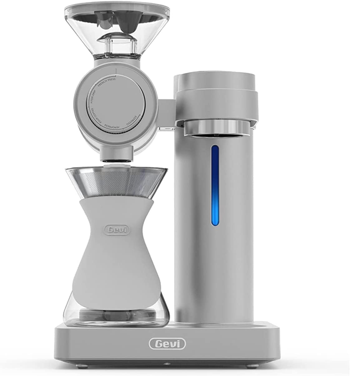 Gevi 4-in-1 Smart Pour-over Coffee Machine Fast Heating Brewer With Built-In Grinder, 51 Step Grind Setting, Automatic Barista Mode, Custom Recipes
