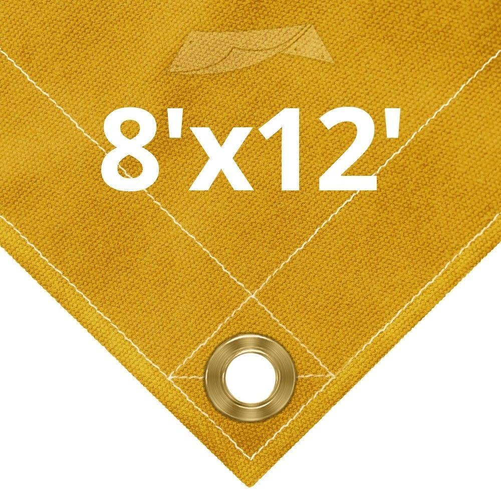 Tarps Wholesaler 10 oz Tan Canvas Tarps 8' x 12'