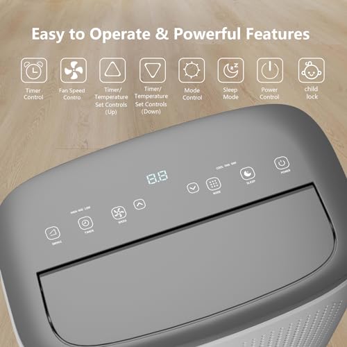 14000 BTU Portable Air Conditioner, Air Conditioners 3-in-1 Compact Fast Cooling Indoor AC Unit