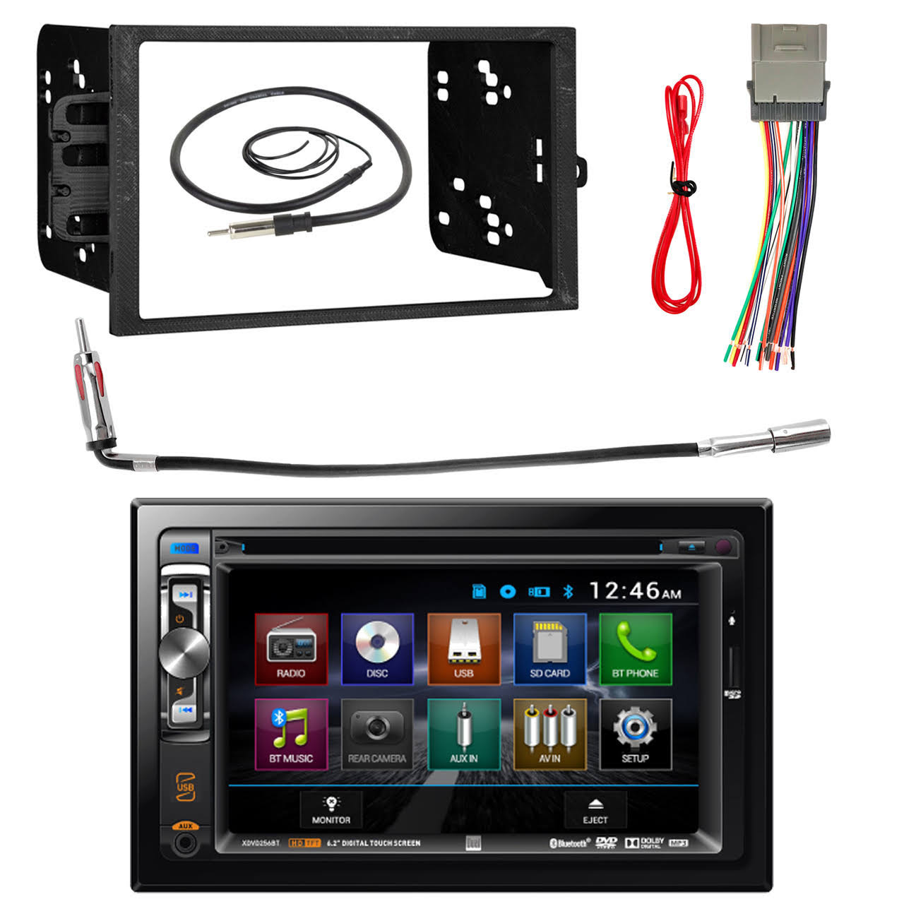 Kenwood DPX302U Double 2 DIN CD MP3 Car Stereo Receiver Bundle Combo with Metra Installation Kit for Car Stereo (Fits Most GM Ve