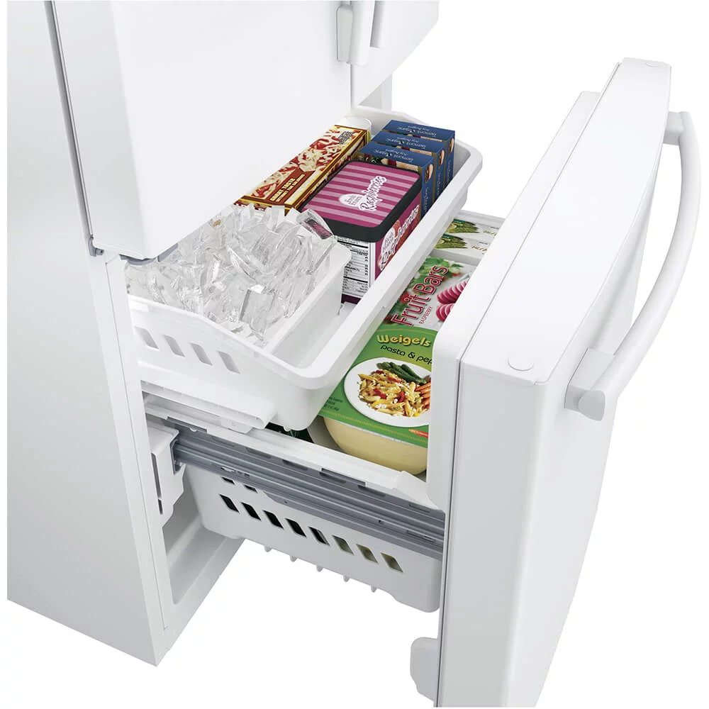 GE Appliances GWE19JGLWW 33 Inch Counter Depth French Door Refrigerator White