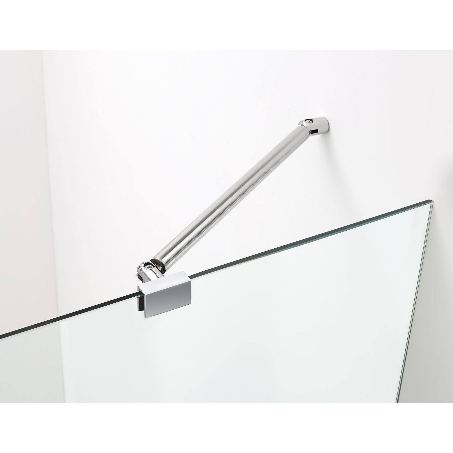 Aston Merrick 42 in. to 42.5 in. x 72 in. Frameless Hinged Neo-Angle Shower Enclosure in Stainless Steel