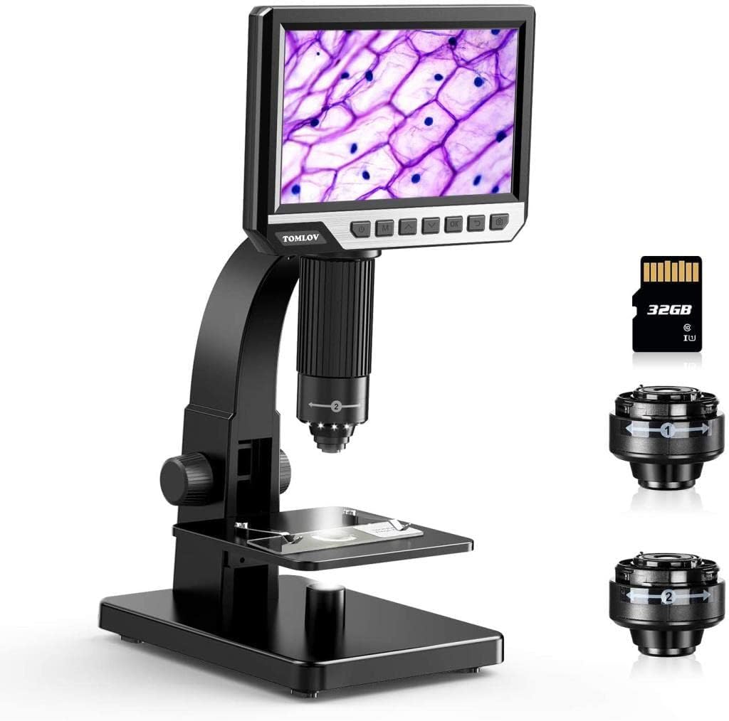 TOMLOV DM11 LCD Digital Microscope with 2000X Dual Lens(Digital & Microbial Lens)