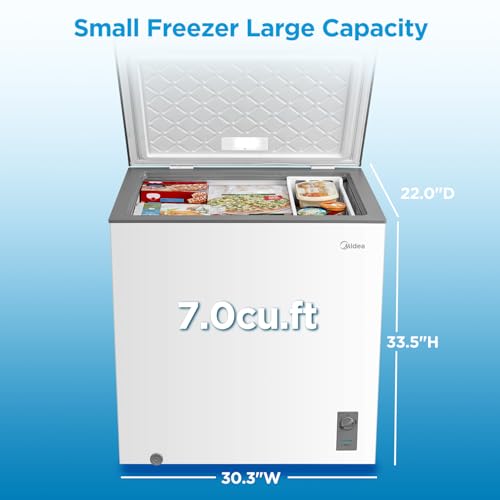 Midea MERC04C4BAWW 3.5 Cubic Feet Chest Freezer, Cu.ft-Convertible, White