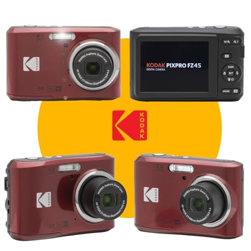 Kodak PIXPRO FZ45 Digital Camera + Point & Shoot Camera Case + Sandisk 128GB SDXC Memory Card