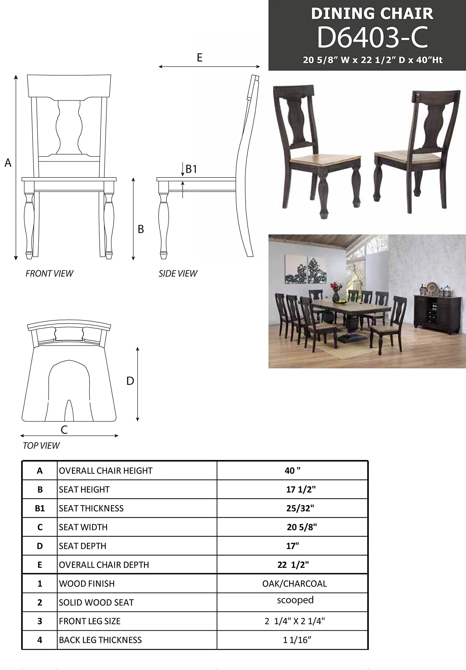 Kings Brand Alleyton 9 Piece Charcoal & Oak Wood Dining Room Set, Extendable Table & 8 Chairs