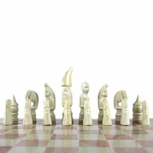 Smolart Hand Carved Soapstone Maasai Chess Set 14x22 Board