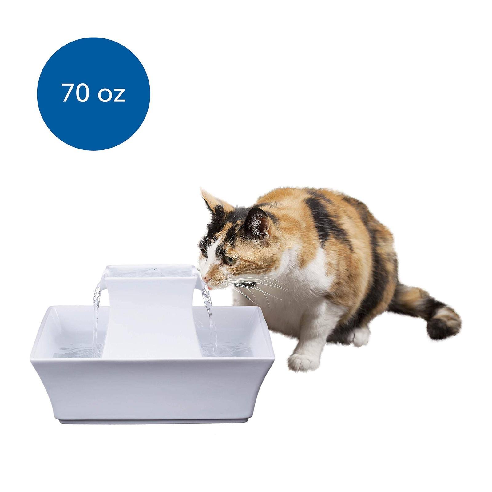 PetSafe Drinkwell Pagoda Ceramic Dog and Cat Water Fountain White 70 oz