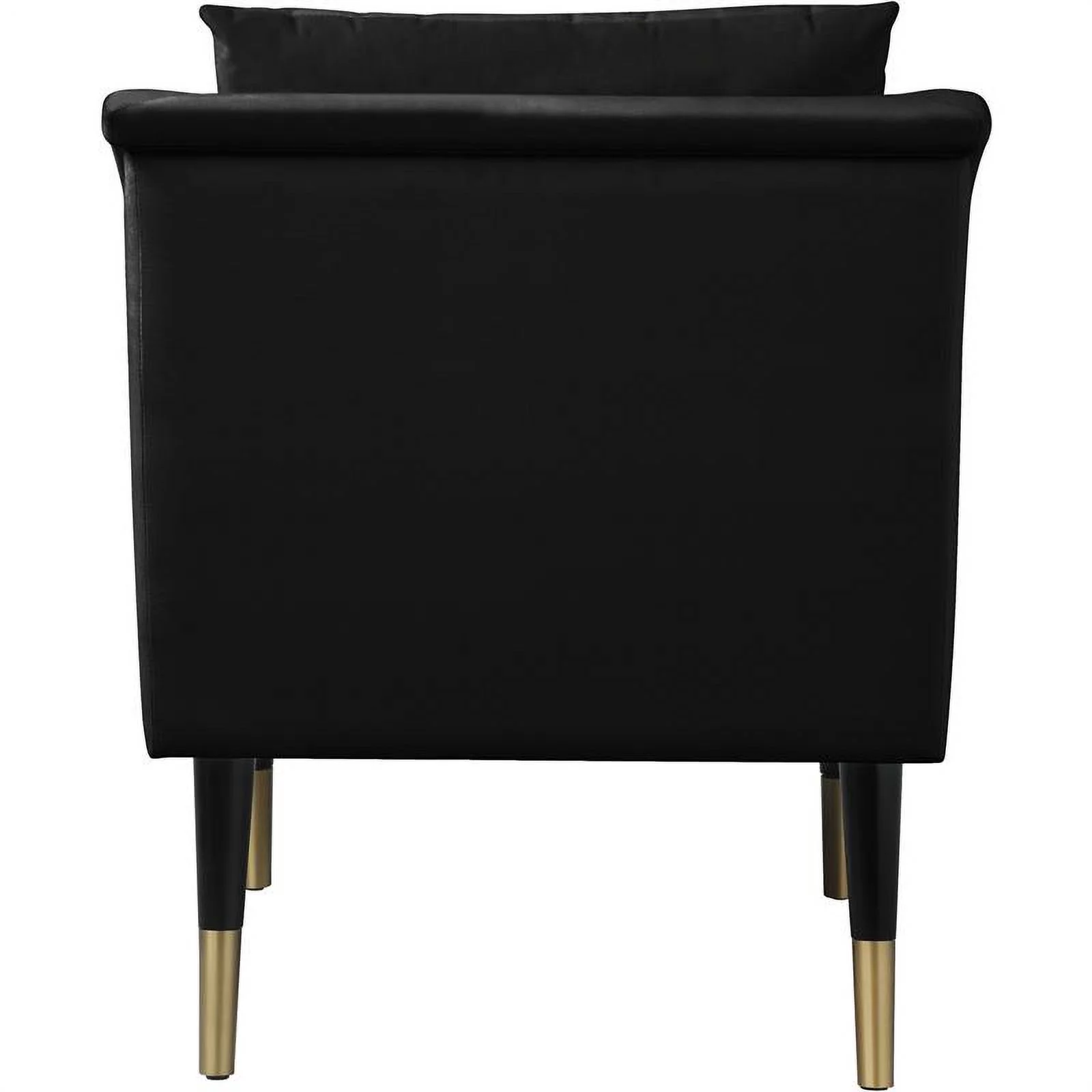 Pemberly Row Contemporary Velvet Accent Chair in Soft Black/Black/Gold