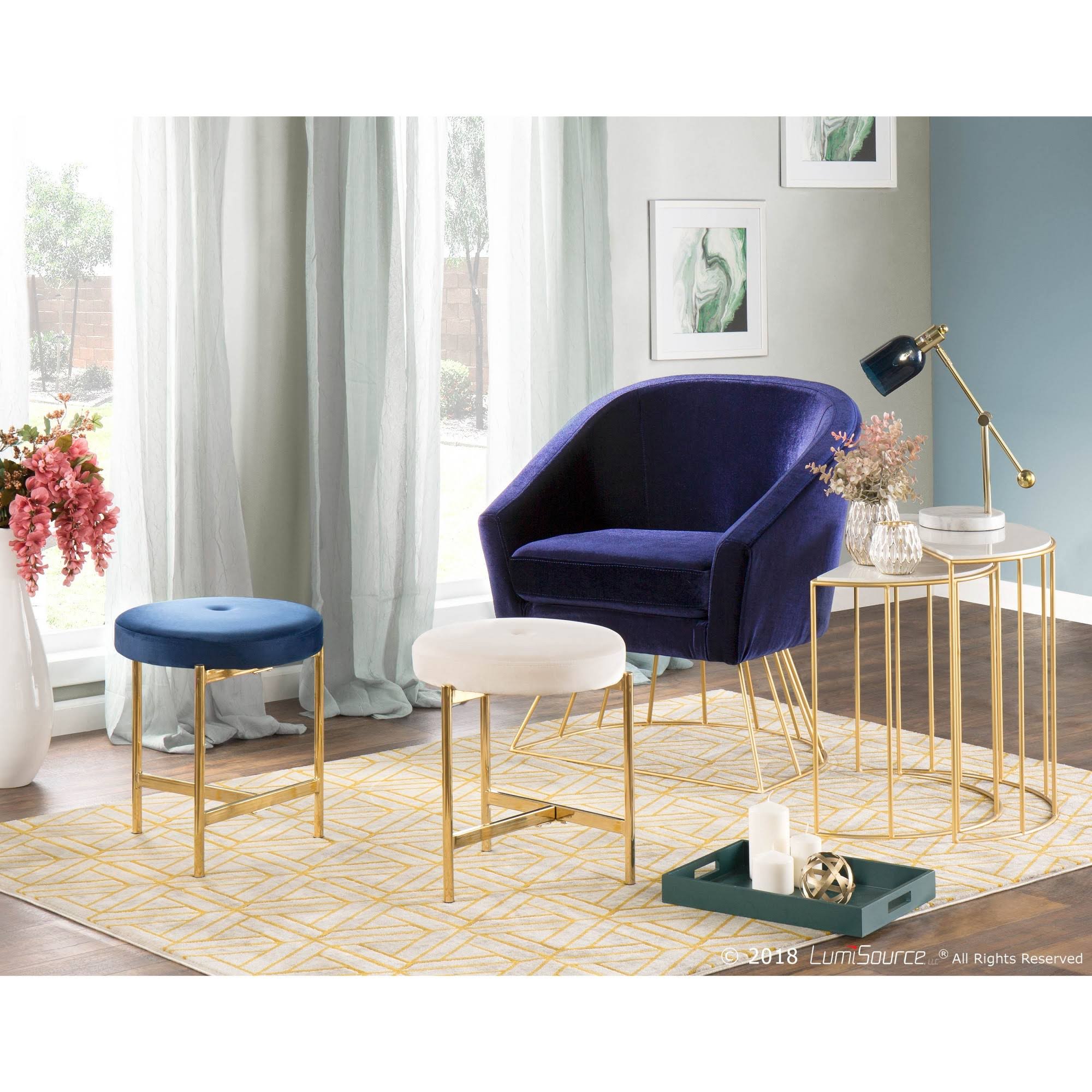 LumiSource Canary Gold Royal Blue Tub Chair