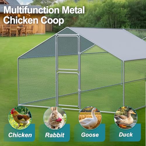 Large Chicken Coop, Chicken Coops for 30 Chickens, Chicken Runs for Yard with Water Poof & UV Resistance Cover