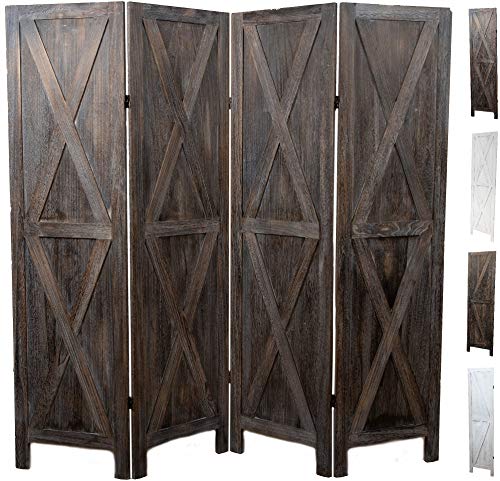 Premium Home Room Divider and Folding Privacy Screens for Partition, Wall dividers, Room Separator, Temporary Wall, Rustic Barnwood (Barnwood X)