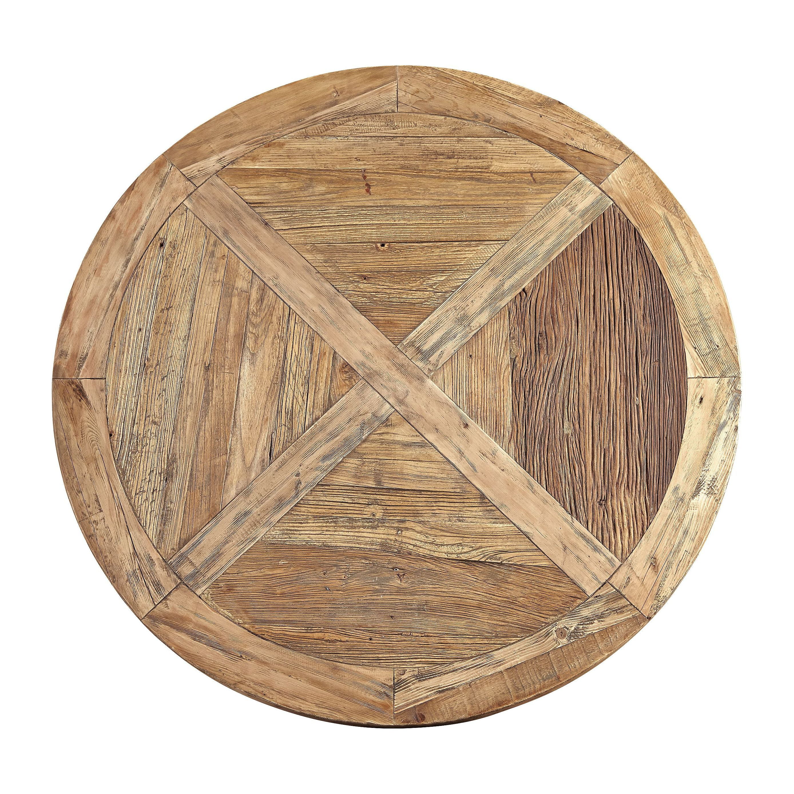Castleford 60-inch Diameter Round Reclaimed Elm Dining Table