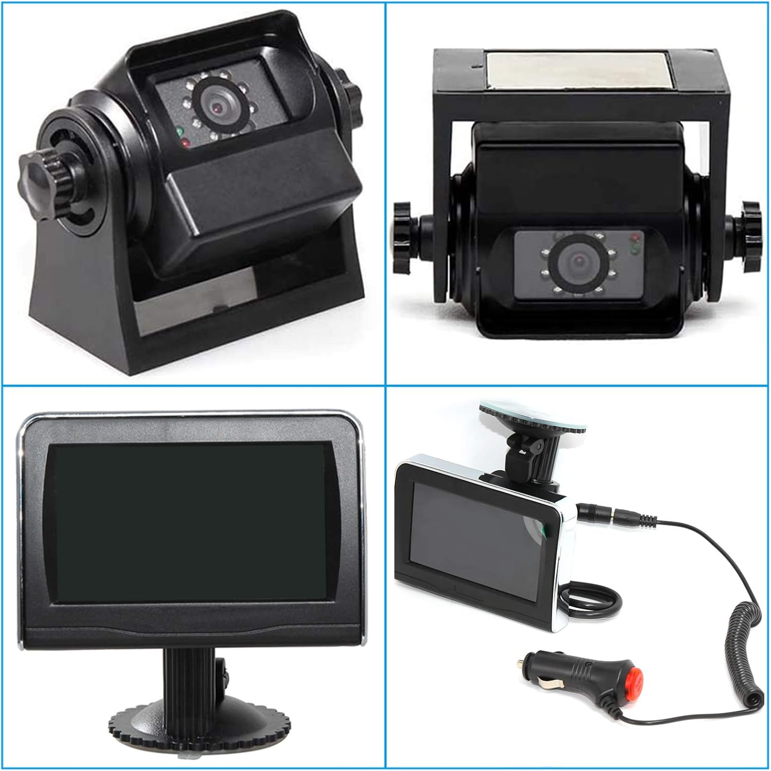 EWAY WiFi Wireless Magnetic Trailer Hitch Backup Rear View Camera & 4.3 inch LCD Monitor Safety Battery Powered for Gooseneck Horse Boat Travel