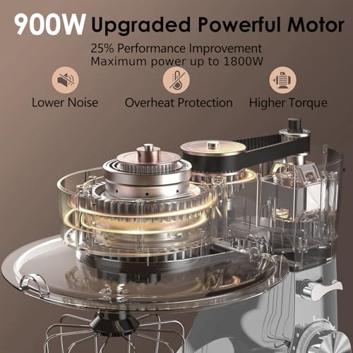 Kitchen in the Box Stand Mixer, 900W 8.5 QT Kitchen Electric Mixer, 10-Speed Large Capacity Tilt-head Food Mixer with Dough Hook, Wire Whip