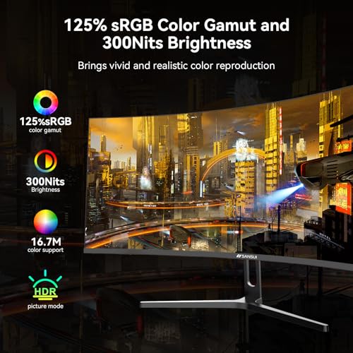 SANSUI 32 Inch Curved 240Hz Gaming Monitor High Refresh Rate, FHD 1080P Gaming PC Monitor HDMI DP1.4, Curved 1500R, 1Ms MPRT, HDR,Metal Stand