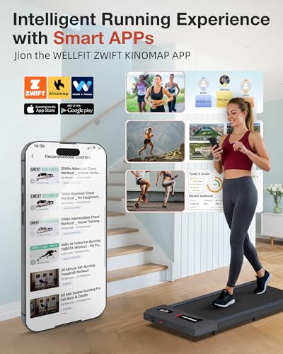 WELLFIT 10% Incline Walking Pad, 3HP 4MPH/7.6MPH 265/350 lb+ Capacity Treadmills for Home, Wide Running Area Treadmill with Mute Remote