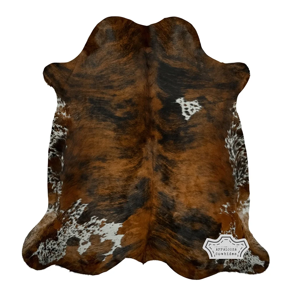 100% Genuine Leather  Cowhide Rug in Medium Tricolor | Medium 5' x 7'| Best Price Guaranteed