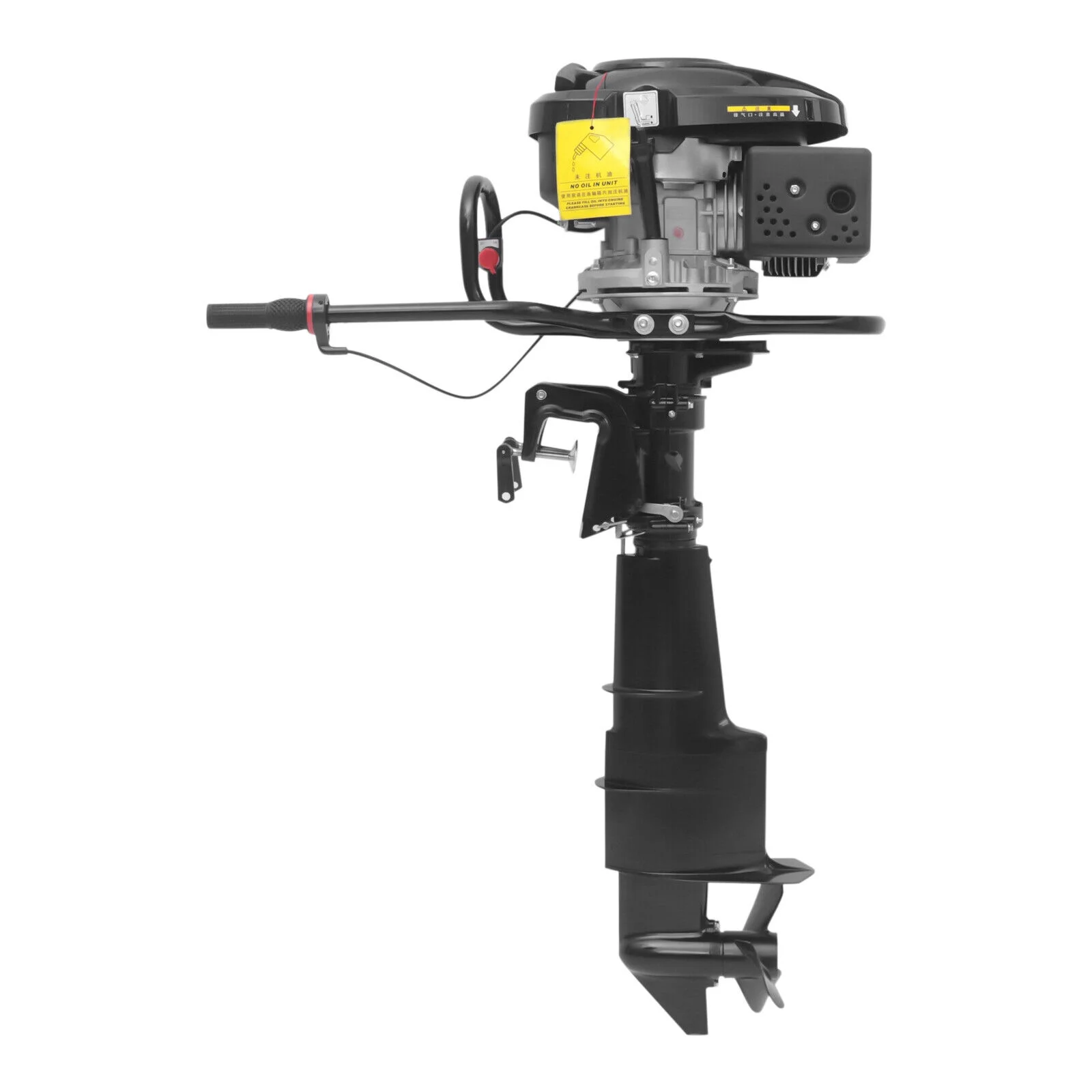 Miumaeov 4 Stroke 7.5HP Heavy Duty Outboard Motor 196CC Trolling Boat Engine Motor G-a-s-o-l-i-n-e Outboard Motor for Fishing Aquaculture Outdoor