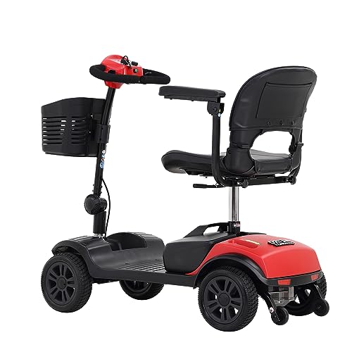 Folding Mobility Scooter for Adults，Powered Mobility Scooters for Seniors-300 Lbs Max Weight，Mobility Scooter for Adults with Seat and Basket