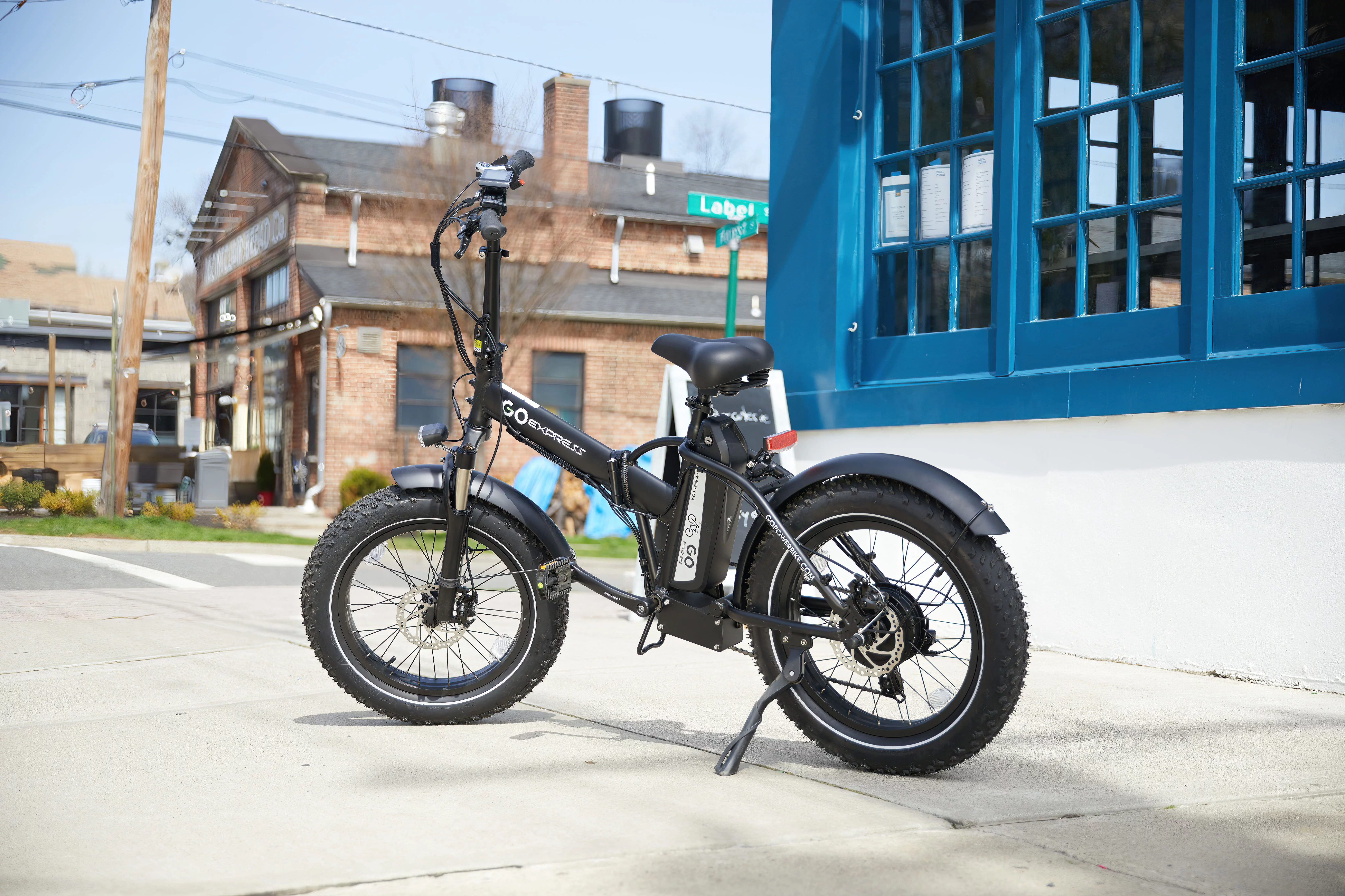 GoPowerBike GoExpress 750W Foldable Electric Bicycle with All-Terrain Fat Tires and 48V 10AH Lithium-Ion Battery (B404BLK)
