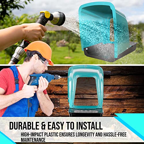 Nesting Boxes for Chicken Coops | Roll Away Hen House for Laying Eggs | Durable Plastic Chick Brooder Box with Perch & Pull Out Egg Tray for Poultry